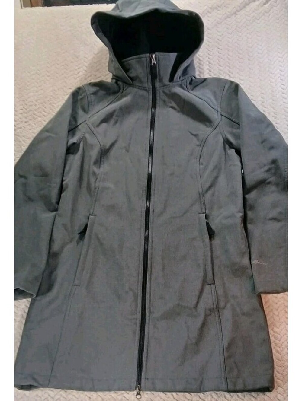 Eddie Bauer Parka Jacket Womens Med Hooded Softshell Water Resistant Fall Coat